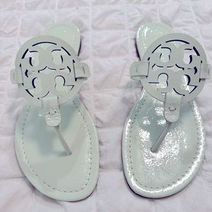 NWT Tory Burch Mint Green Patent Miller Sandals *AUTHENTIC*